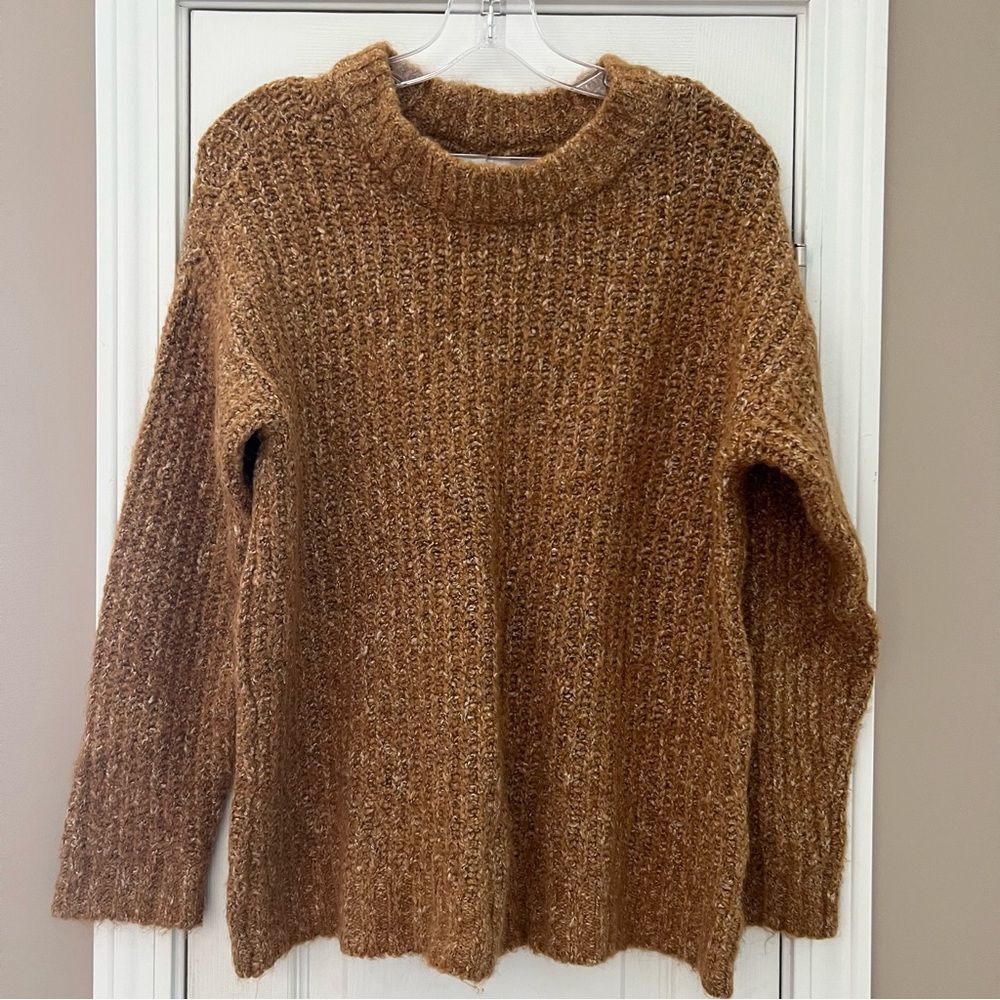 a.n.a. Warm Goldish Tan Knit Mock Turtleneck Sweater Size XS